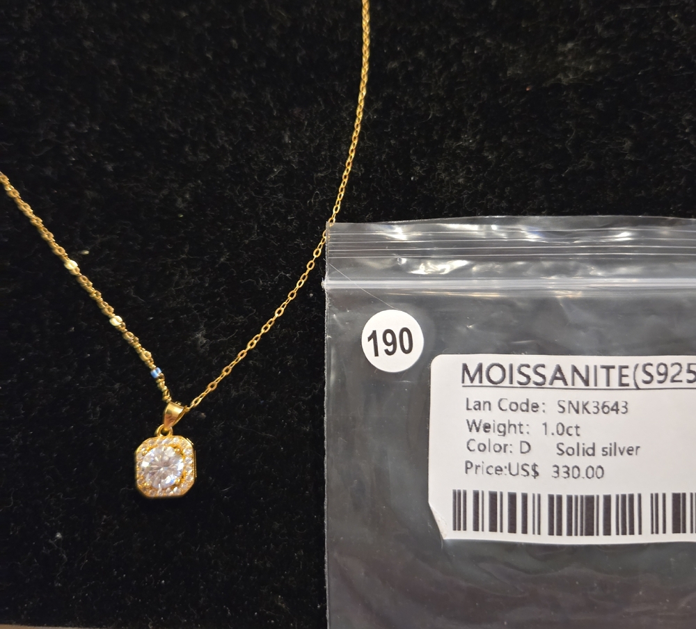 Moissanite 1.0 Carat Round Solitaire Necklace